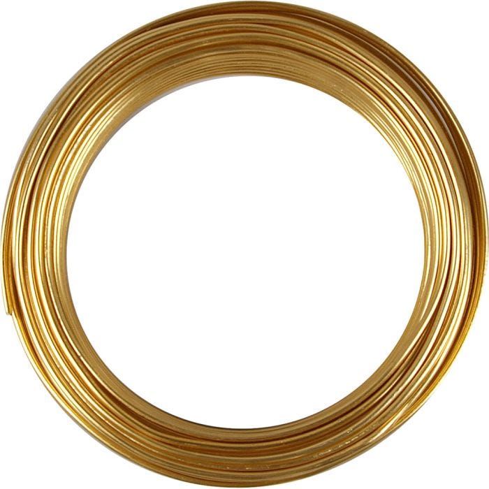 Alumiinilanka, pyöreä, paksuus 3 mm, kulta, 29 m/ 1 rll