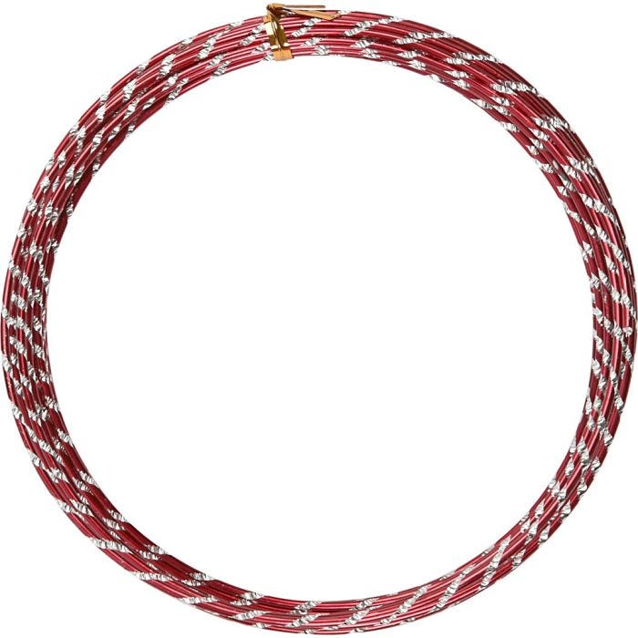 Alumiinilanka, timanttileikattu, paksuus 2 mm, punainen, 7 m/ 1 rll
