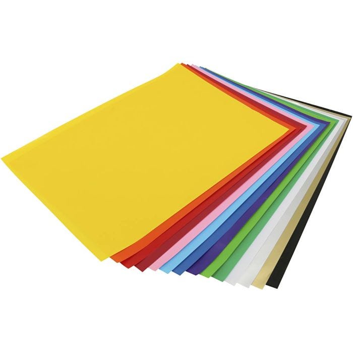 Kiiltopaperi, arkki 25x35 cm, 80 g, värilajitelma, 100 ark/ 1 pkt