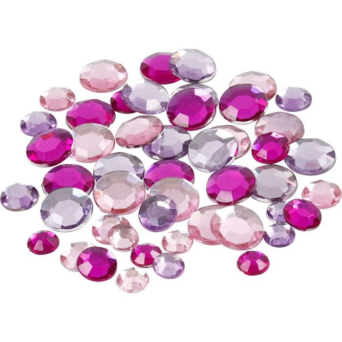 Akryylitimantit, pyöreät, koko 6+9+12 mm, violetti, 360 kpl/ 1 pkt
