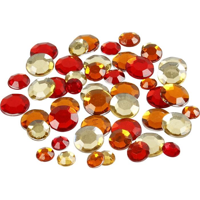 Akryylitimantit, pyöreät, koko 6+9+12 mm, punaiset sävyt, 360 kpl/ 1 pkt