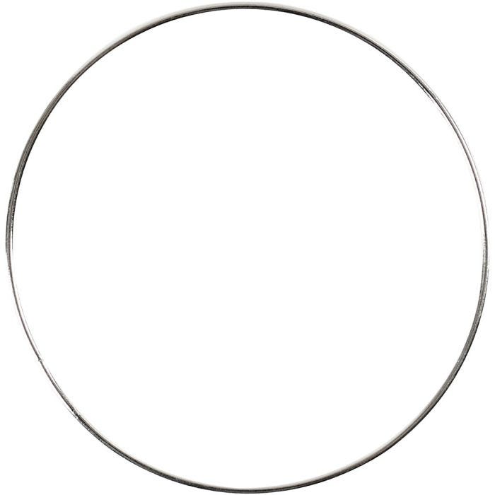 Metallilankarengas, halk. 7 cm, paksuus 1,5 mm, hopea, 10 kpl/ 1 pkt