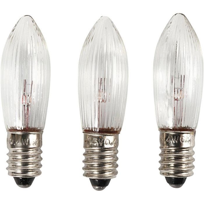 LED-lamput, Kork. 45 mm, halk. 15 mm, 3 kpl/ 1 pkt