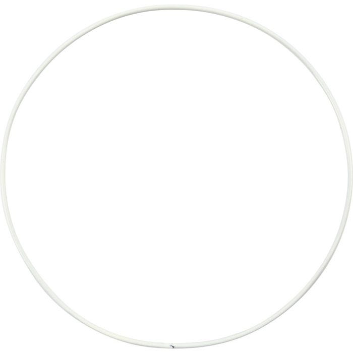 Metallilankarengas, halk. 15 cm, paksuus 2 mm, valkoinen, 10 kpl/ 1 pkt