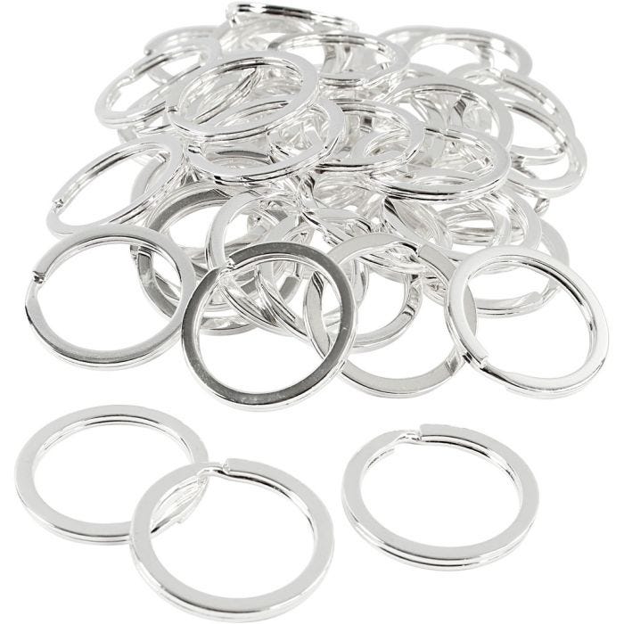 Avainrengas, halk. 28 mm, hopeanväriset, 50 kpl/ 1 pkt