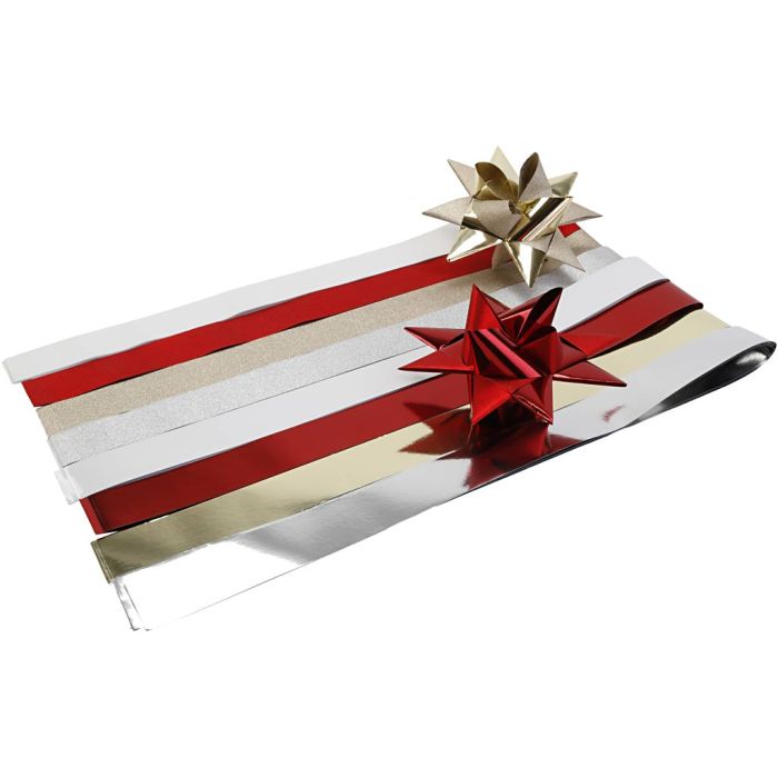 Lev: 50 mm, kulta, punainen, hopea, valkoinen, 48 kpl/ 1 pkt