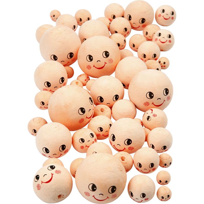 Päät, halk. 12+18+22+30+40 mm, vaalea puuteri, 100 kpl/ 1 pkt