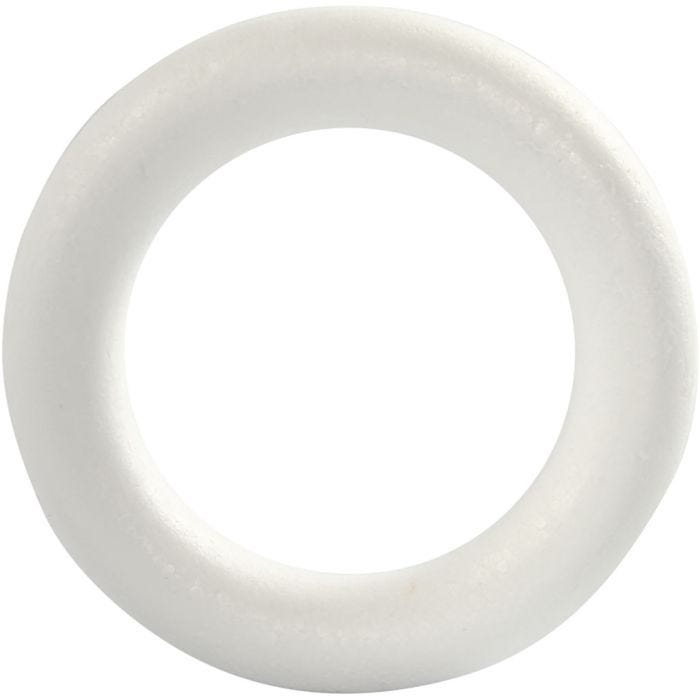 Styroxrengas, 17 cm, 30 mm, valkoinen, 1 kpl