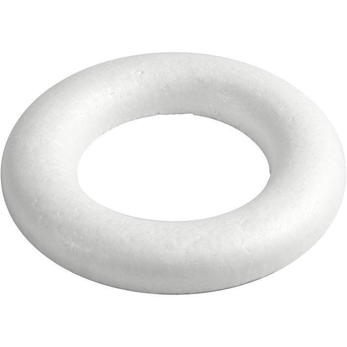 Styroxrengas, 20 cm, 25 mm, valkoinen, 1 kpl