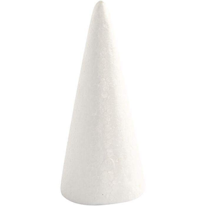 Styrox-kartio, Kork. 14,5 cm, halk. 6 cm, valkoinen, 5 kpl/ 1 pkt