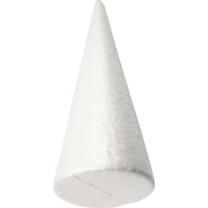 Styrox-kartio, 25 cm, 10 cm, valkoinen, 1 kpl