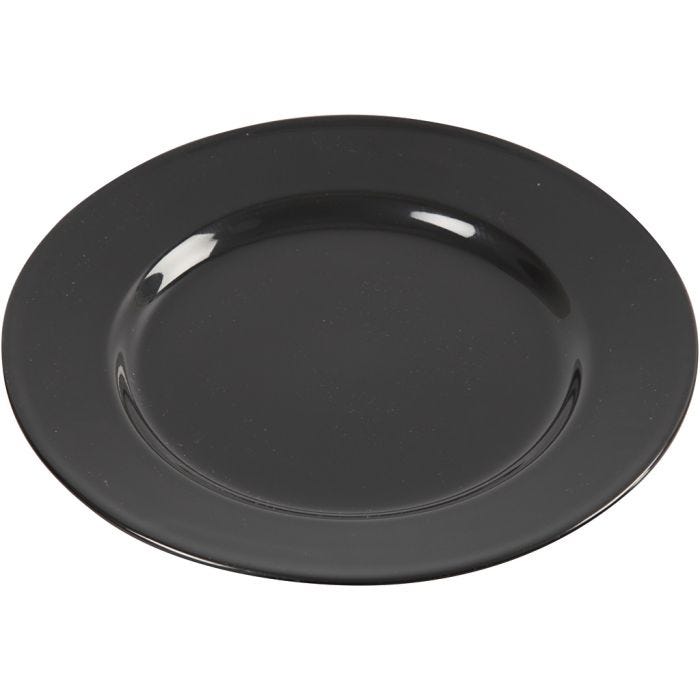Lautanen, halk. 19 cm, musta, 6 kpl/ 1 pkt