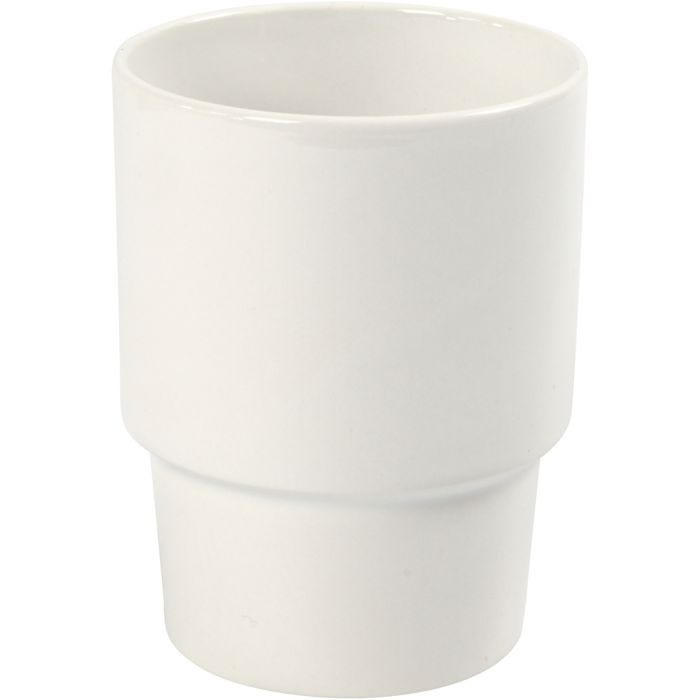 Posliinimuki, 11 cm, 8,5 cm, valkoinen, 1 kpl