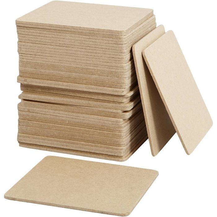 Lasinalusta, koko 10x10 cm, paksuus 3 mm, 50 kpl/ 1 pkt