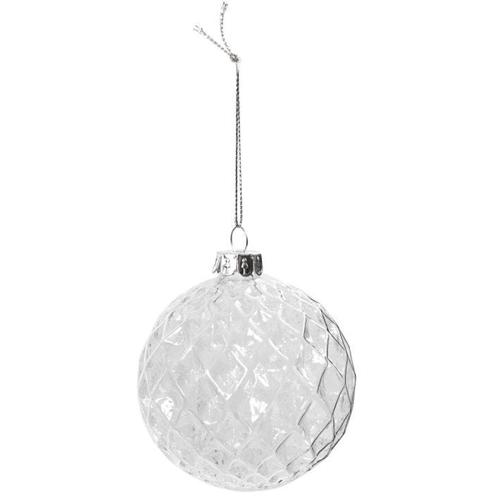 Lasipallo fasettihiottu, halk. 7,8 cm, kuulto, 4 kpl/ 1 pkt