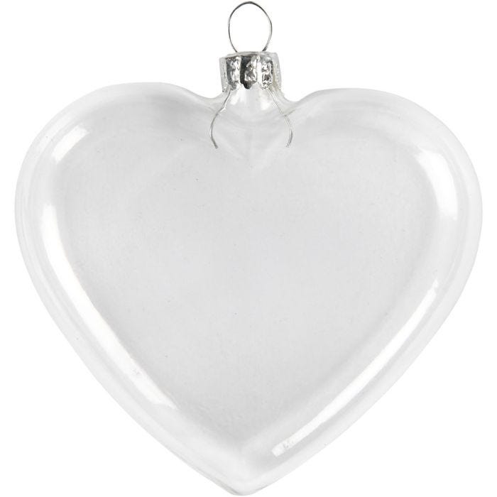 Lasisydän, Kork. 9 cm, Lev: 7.8 cm, paksuus 2,1 cm, 6 kpl/ 1 pkt