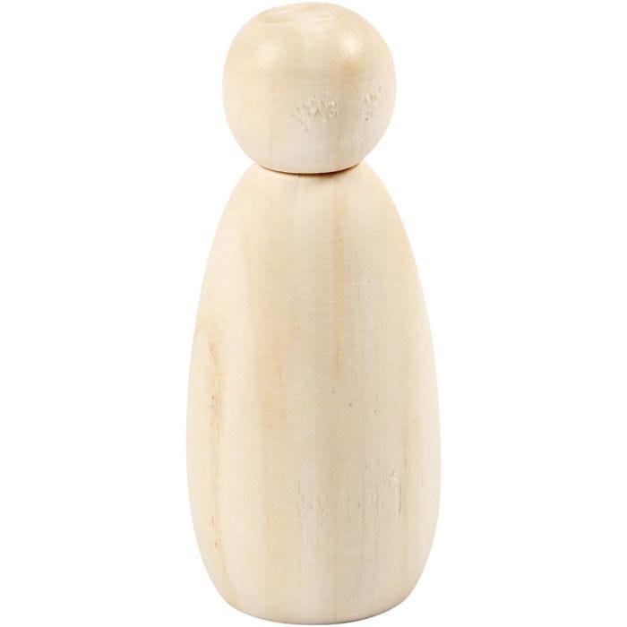 Puinen hahmo, Kork. 8 cm, halk. 3,8 cm, 3 kpl/ 1 pkt
