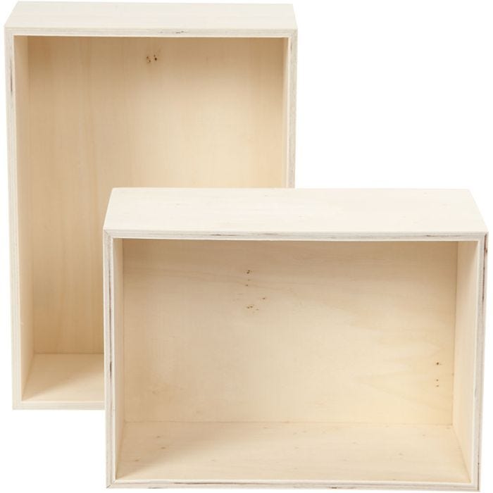 Säilytyslaatikot, suorakaiteet, Kork. 27+31 cm, S: 12,5 cm, Lev: 19,5+22,5 cm, 2 kpl/ 1 set