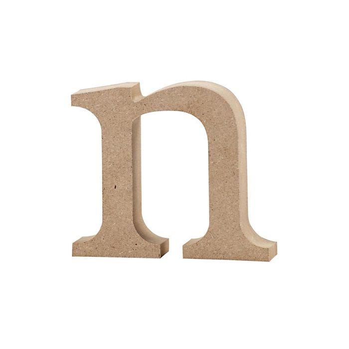 Puukirjain, n, 8 cm, 2 cm, 1 kpl