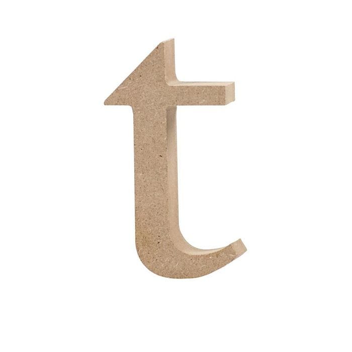 Puukirjain, t, 10 cm, 2 cm, 1 kpl