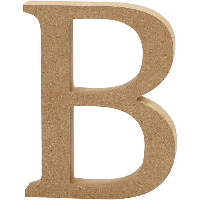 MDF-kirjain, B, 13 cm, 2 cm, 1 kpl