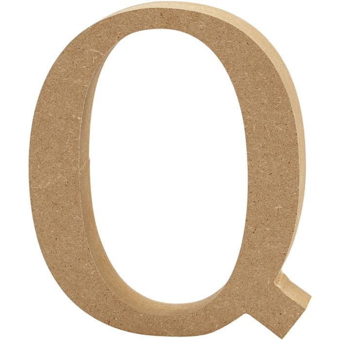 MDF-kirjain, Q, 13 cm, 2 cm, 1 kpl