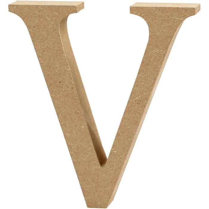MDF-kirjain, V, 13 cm, 2 cm, 1 kpl