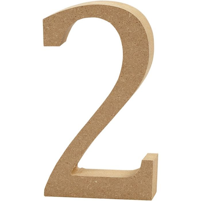 MDF-numero, 2, 13 cm, 2 cm, 1 kpl