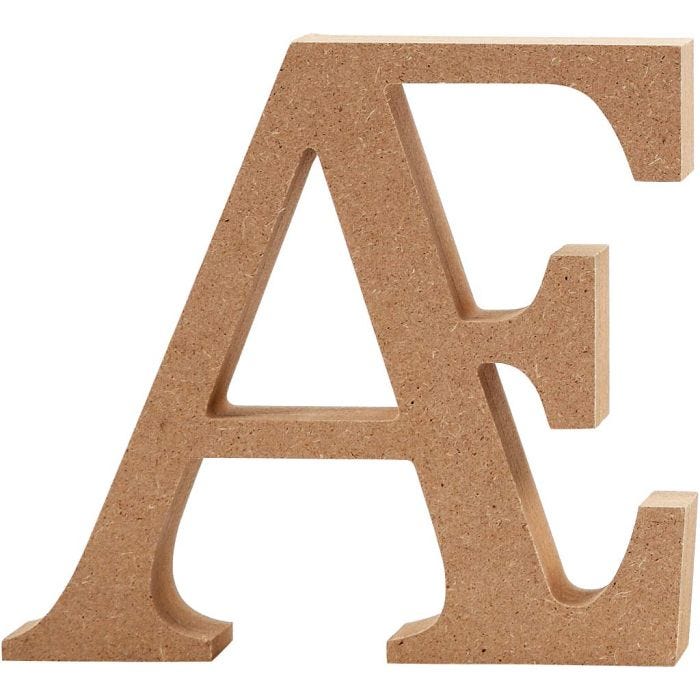 MDF-kirjain, Æ, 13 cm, 2 cm, 1 kpl