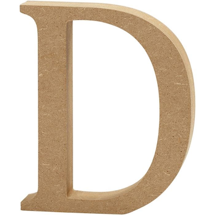 MDF-kirjain, D, Kork. 8 cm, paksuus 1,5 cm, 1 kpl
