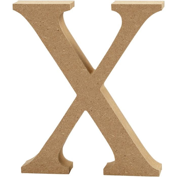 MDF-kirjain, X, 8 cm, 1,5 cm, 1 kpl