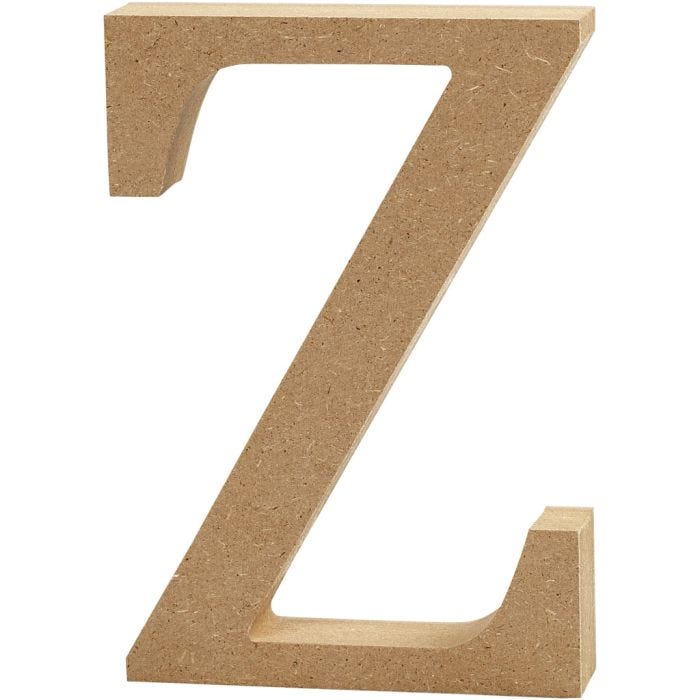 MDF-kirjain, Z, 8 cm, 1,5 cm, 1 kpl