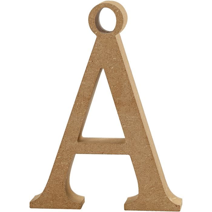MDF-kirjain, Å, Kork. 8 cm, paksuus 1,5 cm, 1 kpl