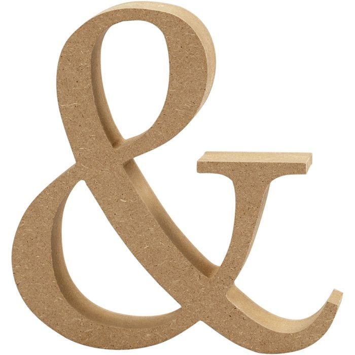 Symboli, &amp;, Kork. 8 cm, paksuus 1,5 cm, 1 kpl