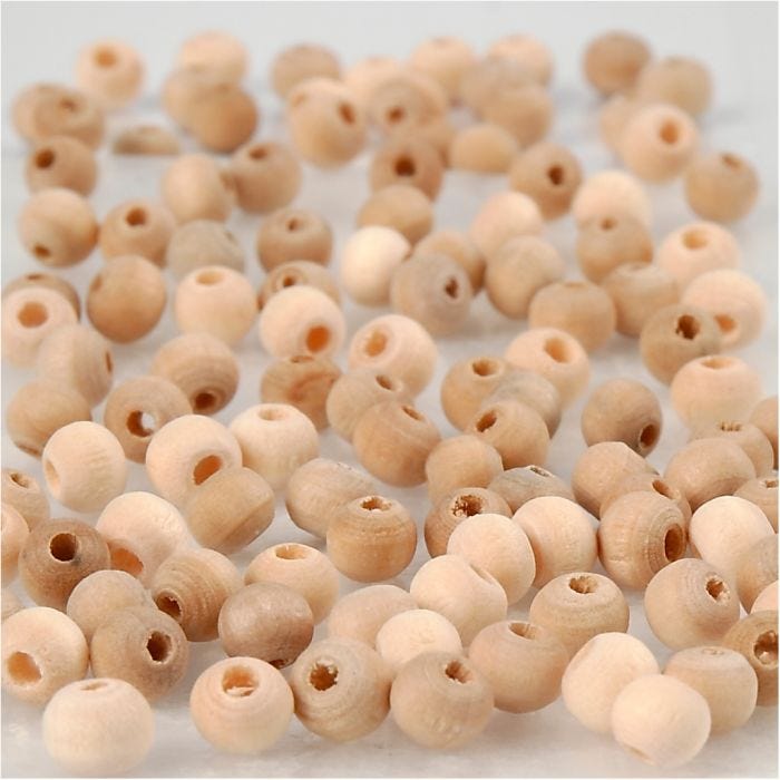 Puuhelmi, halk. 5 mm, aukon koko 1,5 mm, 100 kpl/ 1 pkt