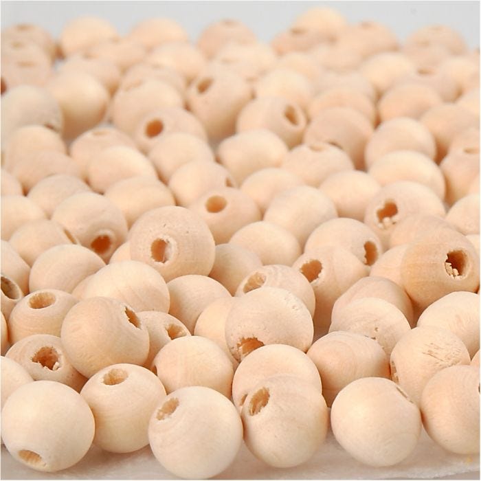 Puuhelmi, halk. 8 mm, aukon koko 2 mm, 100 kpl/ 1 pkt