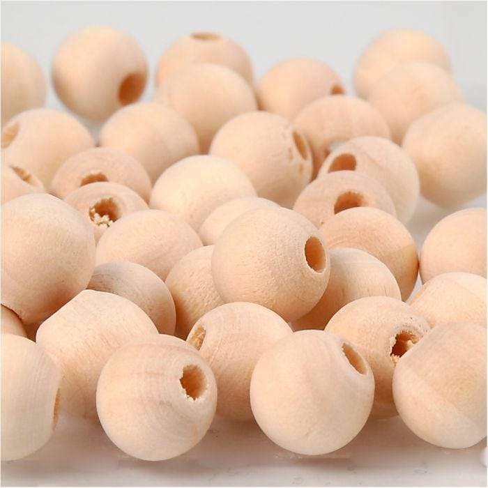 Puuhelmi, halk. 10 mm, aukon koko 2,5 mm, 40 kpl/ 1 pkt