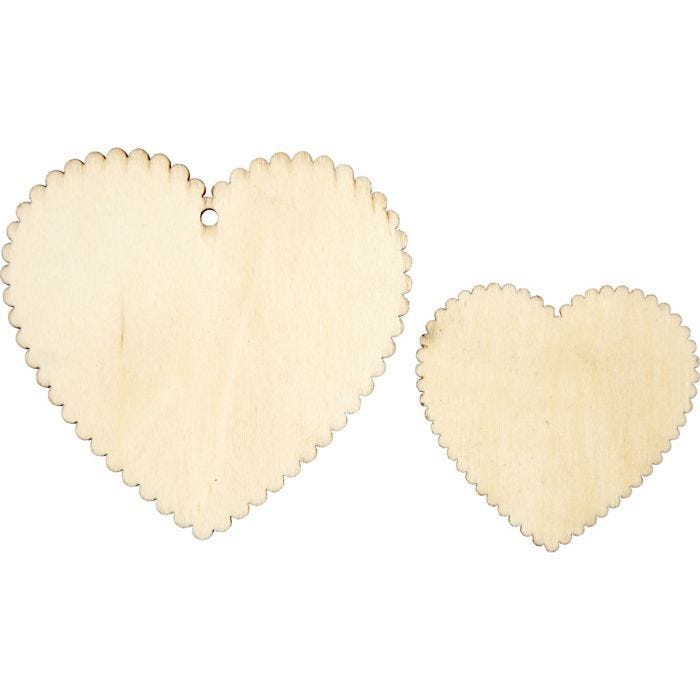 Puusydämet, koko 5,1x5,1 cm, 12 kpl/ 1 pkt
