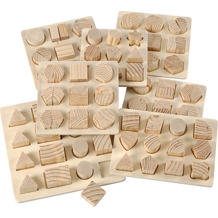 Palapeli, koko 12,5x12,5-19,5x19,5 cm, 7 kpl/ 1 pkt