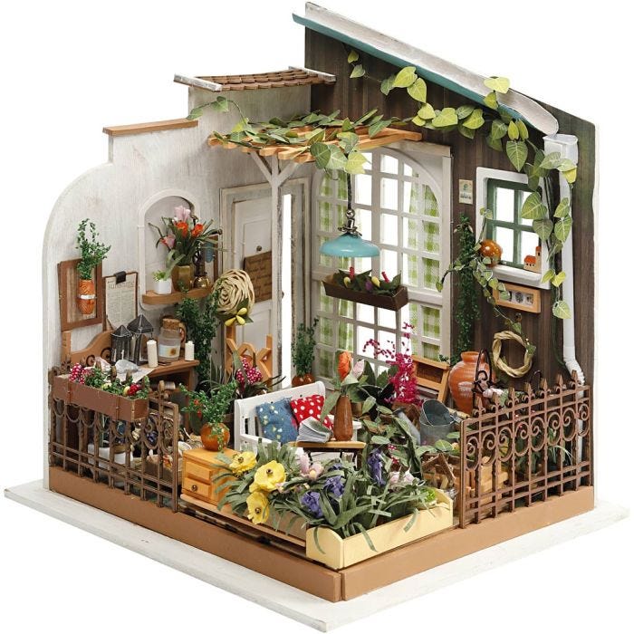 DIY minihuone, Puutarha, 21 cm, 19,5 cm, 1 kpl