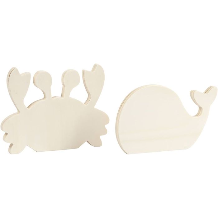 Merieläimet, Rapu ja valas, Kork. 9,5-12 cm, Lev: 16 cm, paksuus 1,2 cm, 2 kpl/ 1 pkt