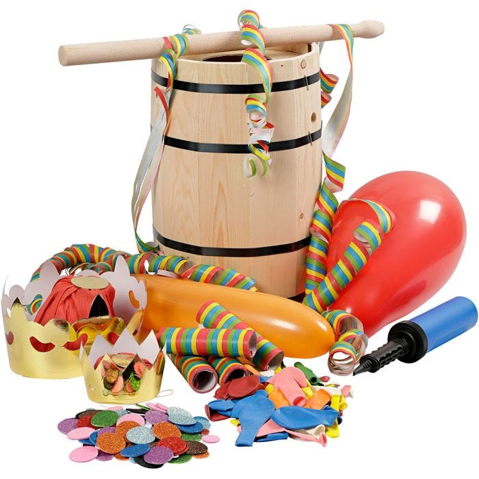 Juhlatynnyri koristeineen, 38 cm, pieni, 1 set