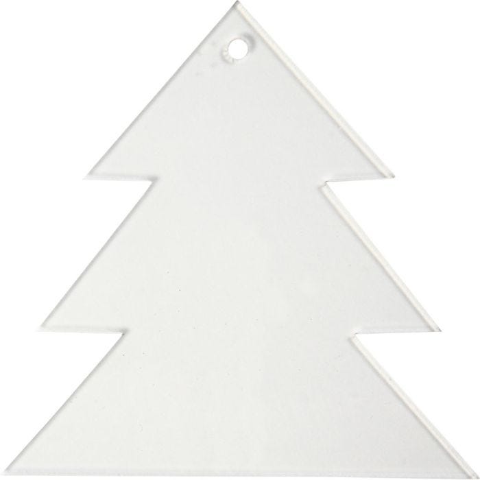 Akryylikoriste, kuusi, Kork. 8 cm, paksuus 2 mm, 5 kpl/ 1 pkt