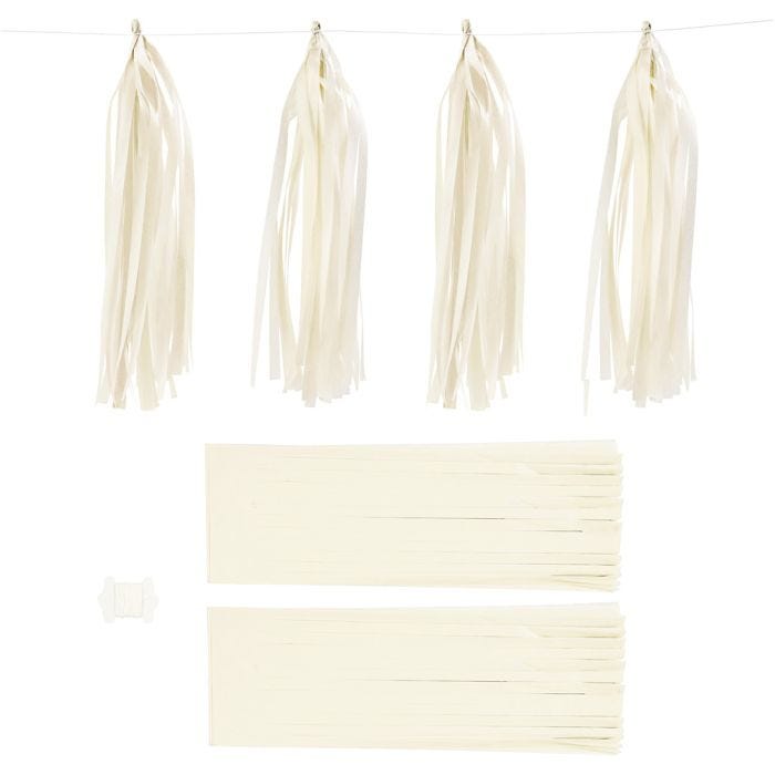 Paperitasselit, koko 12x35 cm, 14 g, luonnonvalkonen, 12 kpl/ 1 pkt