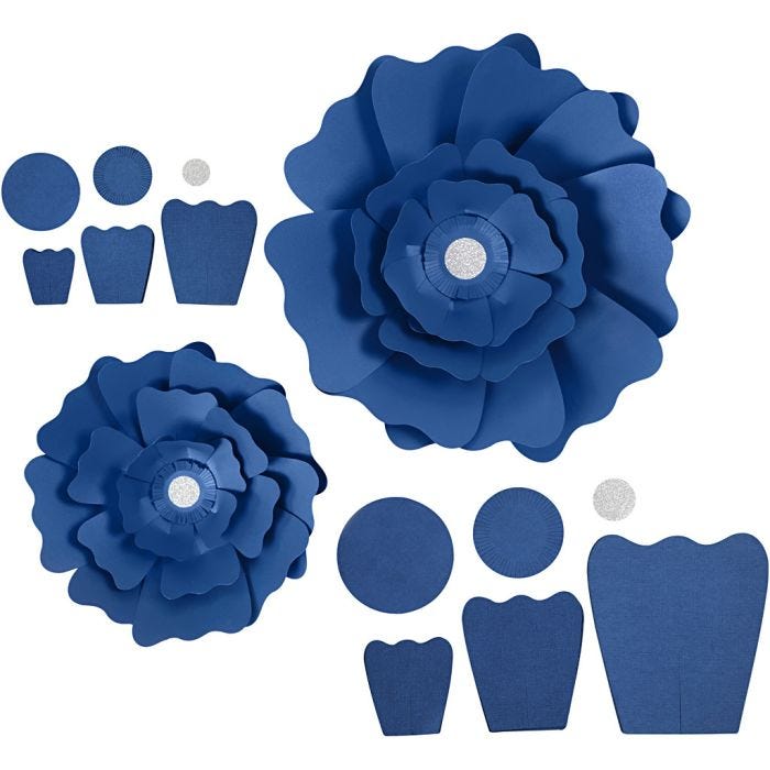 Paperikukat, halk. 15+25 cm, 230 g, sininen, 2 kpl/ 1 pkt