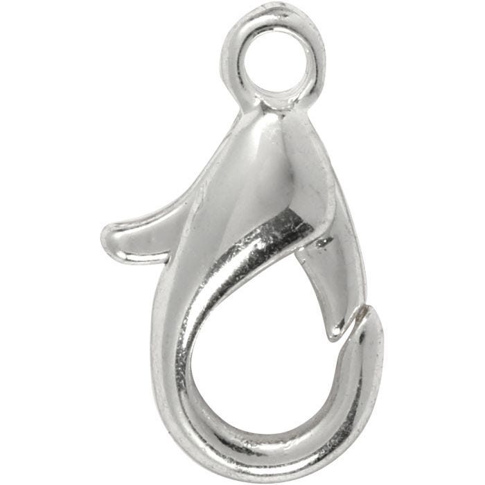 Karabiinilukot, Pit. 10 mm, hopeanväriset, 100 kpl/ 1 pkt