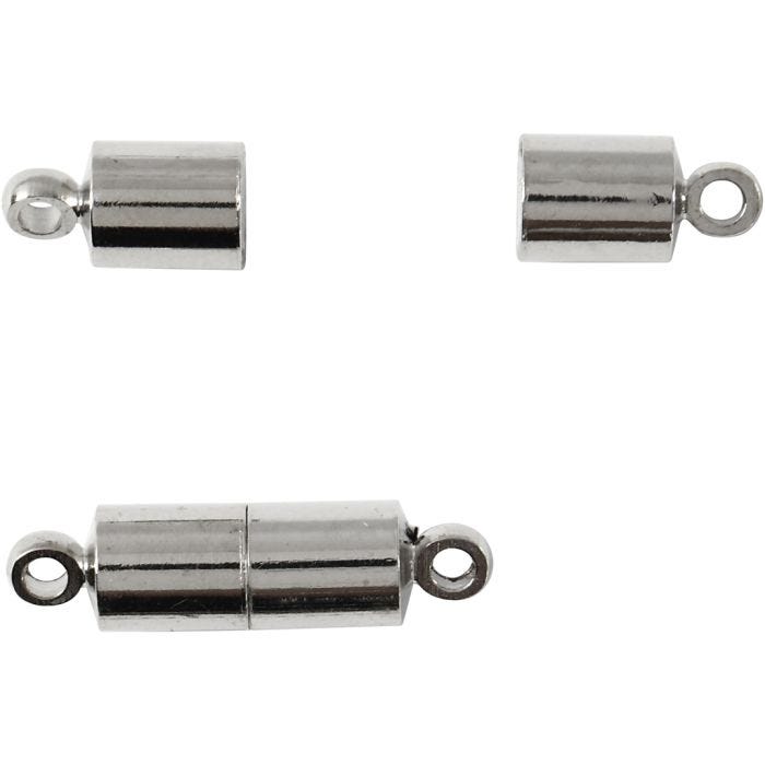 Magneettilukko, Pit. 15 mm, halk. 5 mm, hopeanväriset, 10 kpl/ 1 pkt
