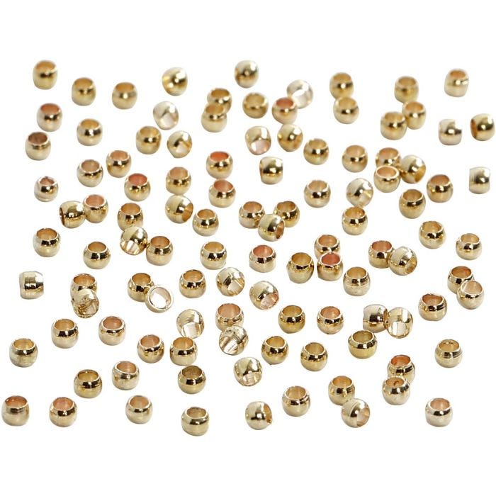 Lukitushelmi, halk. 2 mm, kulta, 100 kpl/ 1 pkt