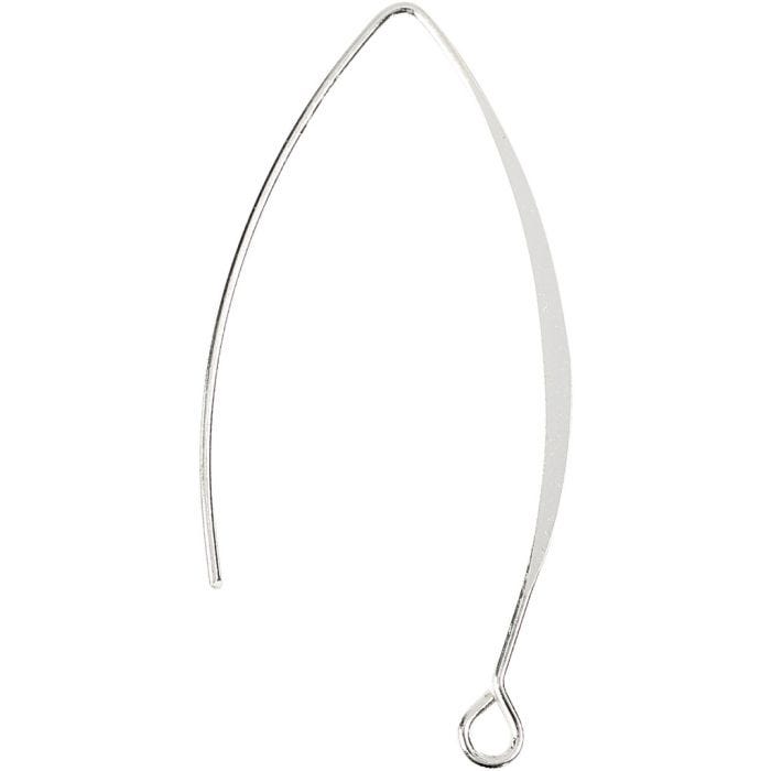 Korvakorupohja, Kork. 42 mm, aukon koko 2 mm, hopeanväriset, 4 kpl/ 1 pkt