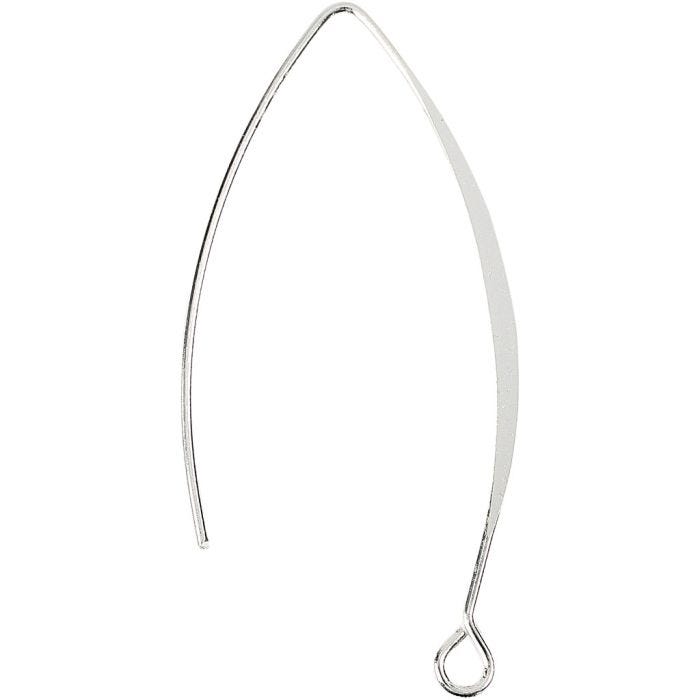 Korvakorupohja, Kork. 42 mm, aukon koko 2 mm, hopeanväriset, 30 kpl/ 1 pkt